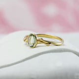 Dainty Green Amethyst Gold Ring