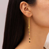 Sapphire Rain Gold Drop Earrings