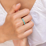 Harmonic Dainty Turquoise and Gold Ring