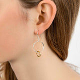 Handmade Two Tone Silver and 14kt Gold Hoop Earrings