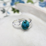 Dancers Handmade Ring with Mohave Turquoise