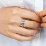 Sterling Silver Blue Topaz and Pearl Ring