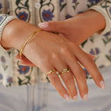 Dainty Green Amethyst Gold Ring