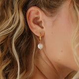 Pearl Gold Hoop Earrings