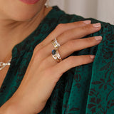 Crown Mixed Metal Spinning Ring