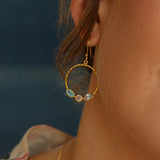 Gold Vermeil Multi-Gemstone Hoop Earrings