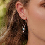 Sterling Silver Blue Opal Delicate Drop Earrings
