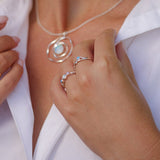 Dainty Three Opal Ring