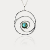 Handmade Sterling Silver Labradorite Spiral Pendant