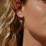 Silver Daffodil Hook Earrings