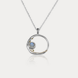 Oval Rainbow Moonstone Necklace
