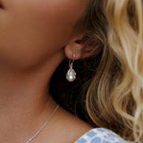 Handmade Rainbow Moonstone Droplet Earrings
