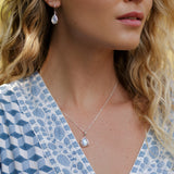 Rainbow Moonstone Droplet Pendant and Earrings Set
