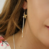 Floral Mixed Metal Drop Earrings