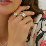Organic Brass and Sterling Silver Spinner Ring
