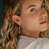 Flowing Sterling Silver Blue and White Opal Necklace, Bracelet and Earrings Set