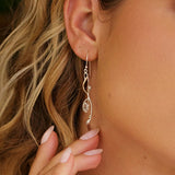 Transcending Elegance Light Green Amethyst and Pearl Dangle Earrings