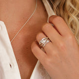 Pearl & Green Amethyst Ring in Sterling Silver with Gold Details
