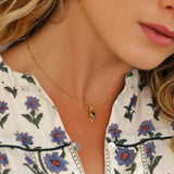 Blue Sapphire Handmade 18KT Gold Vermeil Pendant