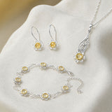 Daffodil Bloom Pendant, Bracelet and Earrings Set