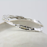 Organic Silver Bangle with Gold Details