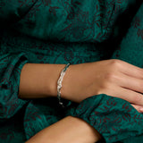 Organic Silver Bangle with Gold Details