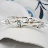 Blue Topaz, White Cubic Zirconia & Pearl Bracelet