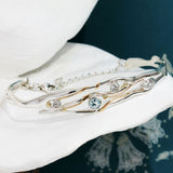 Blue Topaz, White Cubic Zirconia & Pearl Bracelet