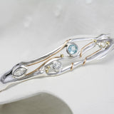 Blue Topaz, White Cubic Zirconia & Pearl Bracelet