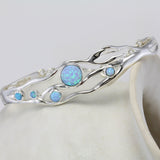 Flowing Statement Fire Opal Necklace, Earrings and Bangle Set
