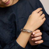 Silver Hinged Bangle with Blue Topaz, Iolite and Amethyst