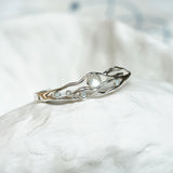 Silver Bangle Decorated with Flawless Moonstone