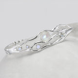 Fiery Moonstone Droplet Pendant, Bracelet and Earrings Set