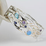 Silver Multi Gemstone Bangle