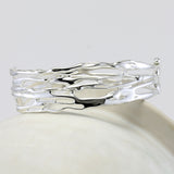 Organic Handmade Sterling Silver Statement Bangle