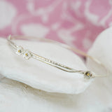 Dainty Sterling Silver Flower Bangle