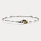 Elegant Sterling Silver Lily Bangle