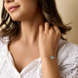 Dainty Round Opal Bracelet, Earrings and Necklace Set