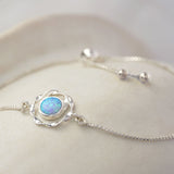 Dainty Round Opal Bracelet, Earrings and Necklace Set