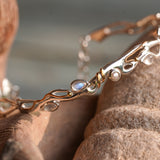 Flowing Moonstone and Pearl Bracelet