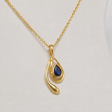Blue Sapphire Handmade Gold Pendant