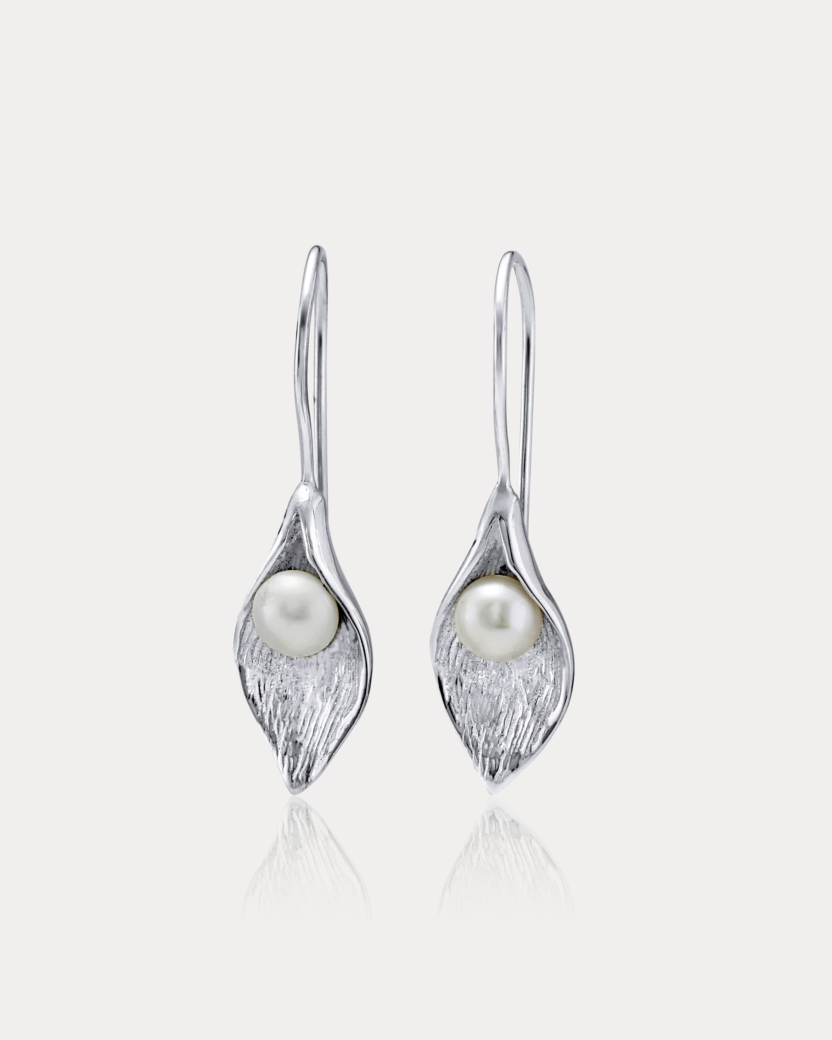 Pearl on sale and Sterling Lily earrings