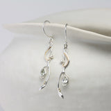 Transcending Elegance Light Green Amethyst and Pearl Dangle Earrings