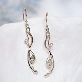 Transcending Elegance Light Green Amethyst and Pearl Dangle Earrings