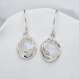 Handmade Fiery Moonstone Drop Earrings