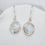 Fiery Moonstone Droplet Pendant, Bracelet and Earrings Set
