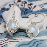 Handmade Fiery Moonstone Drop Earrings