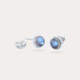 Dainty Rainbow Moonstone Stud Earrings