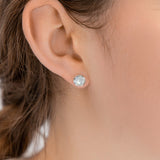 Dainty Rainbow Moonstone Stud Earrings