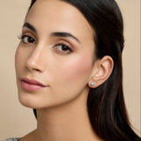 Handmade Sterling Silver Emerald Stud Earrings